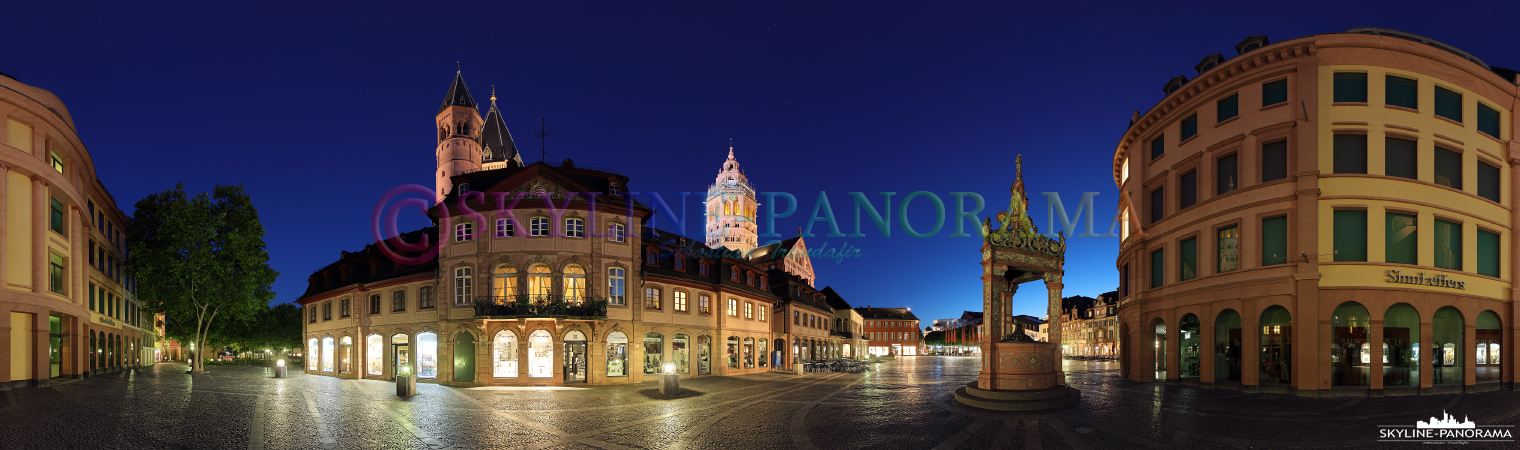 Panorama Mainz mit Marktbrunnen (p_00789)